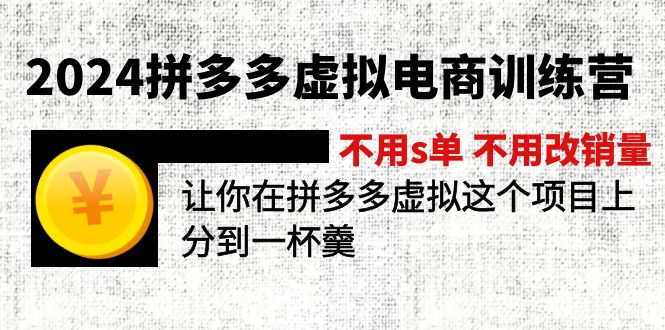 （11525期）2024拼多多虚拟电商训练营 不用s单 不用改销量  在拼多多虚拟上分到一杯羹-追梦聊项目