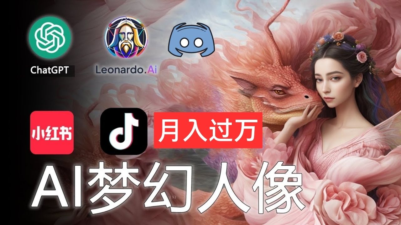 （11575期）AI摄影梦幻人像：零基础也能月入过万的秘密-追梦聊项目