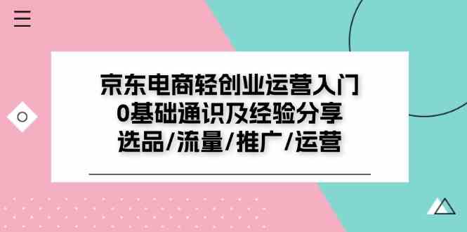 京东电商轻创业运营入门0基础通识及经验分享：选品/流量/推广/运营-追梦聊项目