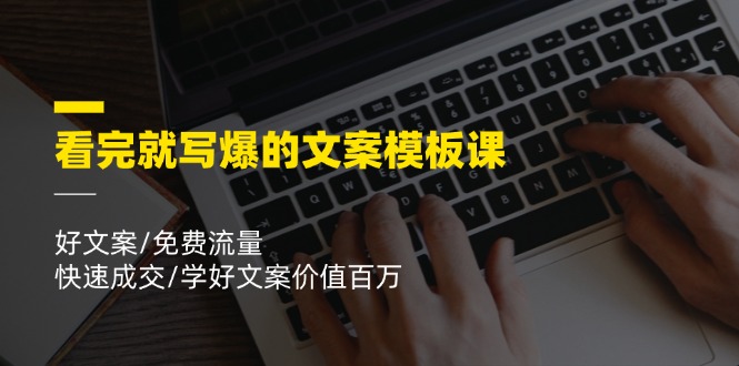 看完就写爆的文案模板课，好文案/免费流量/快速成交/学好文案价值百万-追梦聊项目