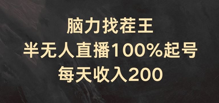 脑力找茬王，半无人直播100%起号，每天收入200+【揭秘】-追梦聊项目