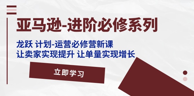 （11623期）亚马逊-进阶必修系列，龙跃 计划-运营必修营新课，让卖家实现提升 让单…-追梦聊项目