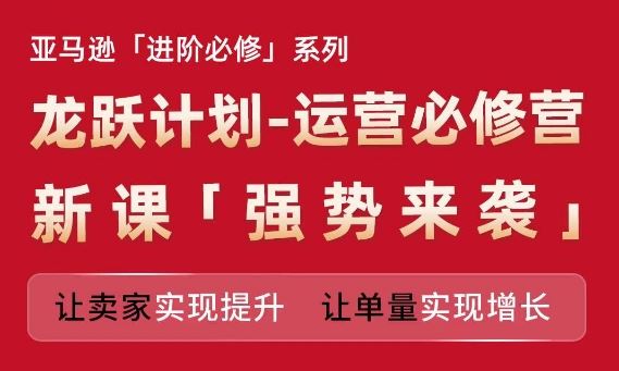 亚马逊进阶必修系列，龙跃计划-运营必修营新课，让卖家实现提升 让单量实现增长-追梦聊项目
