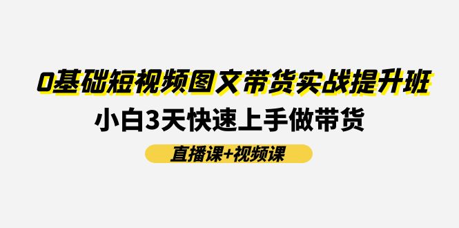 （11641期）0基础短视频图文带货实战提升班(直播课+视频课)：小白3天快速上手做带货-追梦聊项目