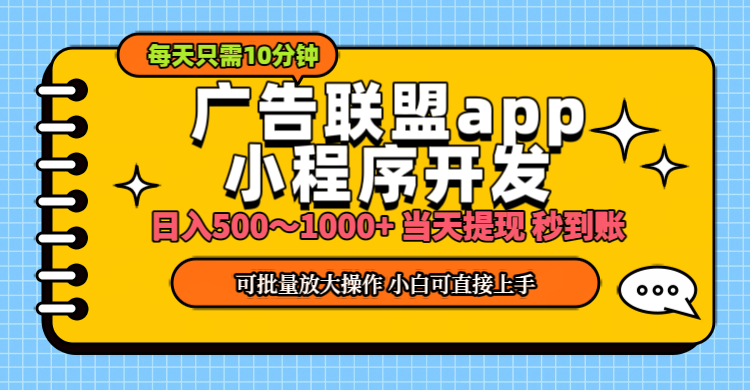 （11645期）小程序开发 广告赚钱 日入500~1000+ 小白轻松上手！-追梦聊项目