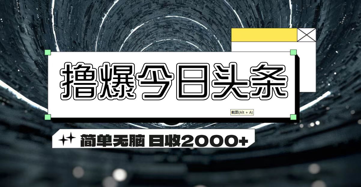 （11665期）撸爆今日头条 简单无脑操作 日收2000+-追梦聊项目
