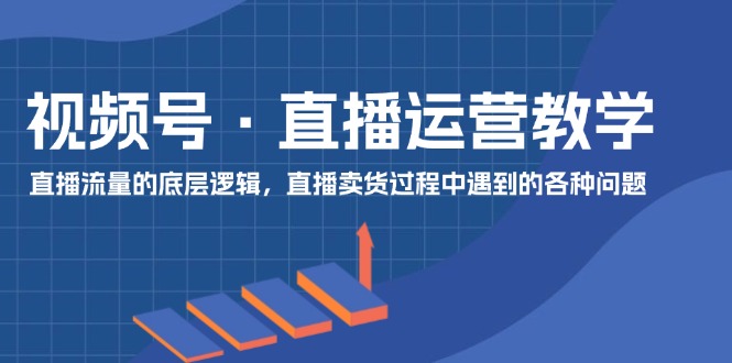 视频号直播运营教学：直播流量的底层逻辑，直播卖货过程中遇到的各种问题-追梦聊项目