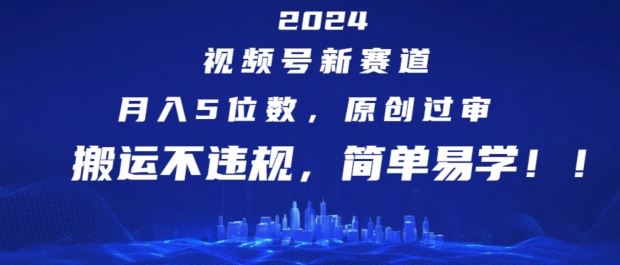 2024视频号新赛道，月入5位数+，原创过审，搬运不违规，简单易学【揭秘】-追梦聊项目