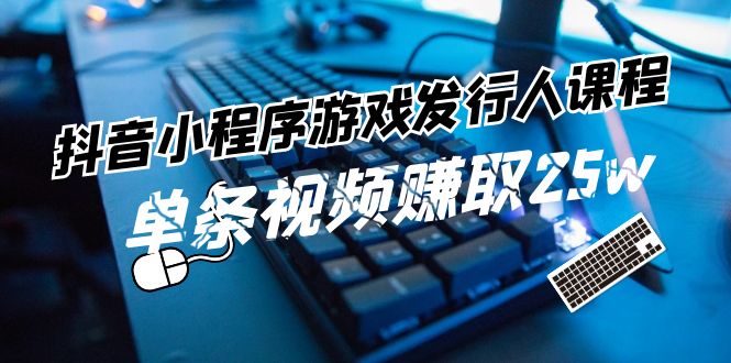 抖音小程序游戏发行人课程：带你玩转游戏任务变现，单条视频赚取25w-追梦聊项目