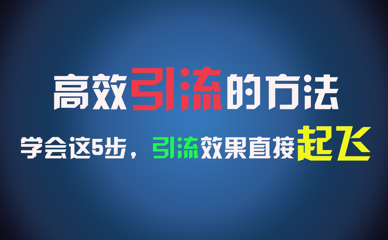 高效引流的方法，可以帮助你日引300+创业粉，一年轻松收入30万，比打工强太多！-追梦聊项目