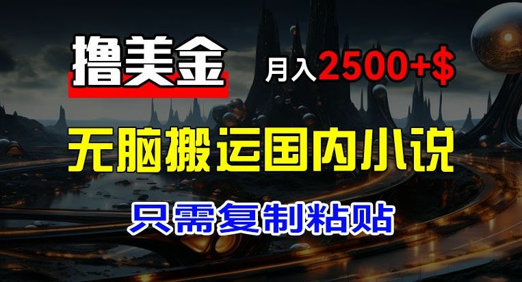 最新撸美金项目，搬运国内小说爽文，只需复制粘贴，稿费月入2500+美金，新手也能快速上手【揭秘】-追梦聊项目