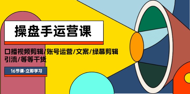 （11803期）操盘手运营课程：口播视频剪辑/账号运营/文案/绿幕剪辑/引流/干货/16节-追梦聊项目