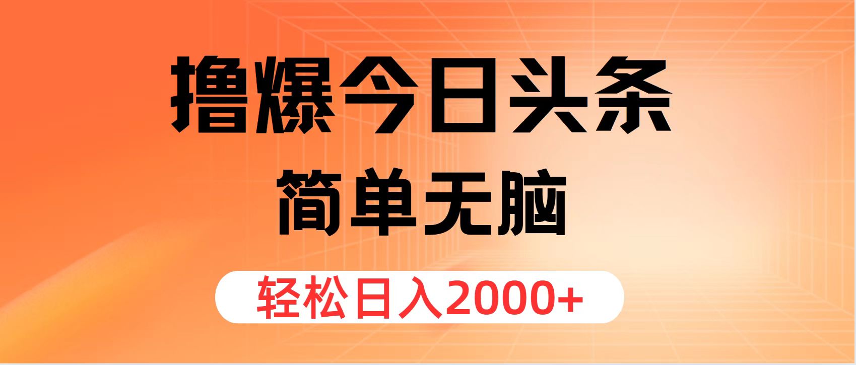 （11849期）撸爆今日头条，简单无脑，日入2000+-追梦聊项目