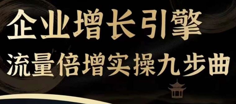 企业增长引擎流量倍增实操九步曲，一套课程帮你找到快速、简单、有效、可复制的获客+变现方式，-追梦聊项目