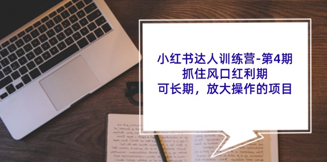 小红书达人训练营第4期：抓住风口红利期，可长期，放大操作的项目-追梦聊项目