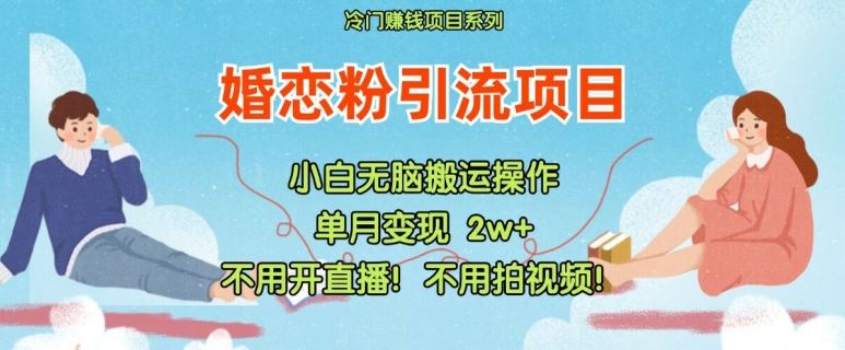 小红书婚恋粉引流，不用开直播，不用拍视频，不用做交付【揭秘】-追梦聊项目