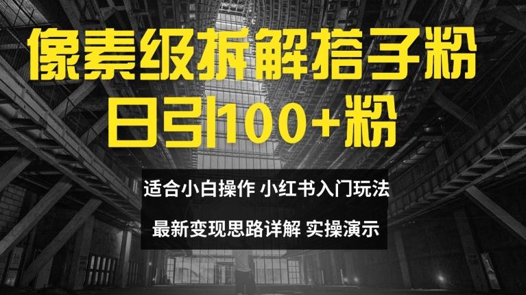像素级拆解搭子粉，日引100+，小白看完可上手，最新变现思路详解【揭秘】-追梦聊项目