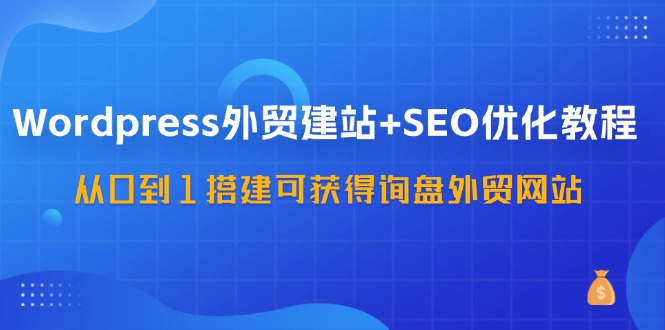 WordPress外贸建站+SEO优化教程，从0到1搭建可获得询盘外贸网站（57节课）-追梦聊项目