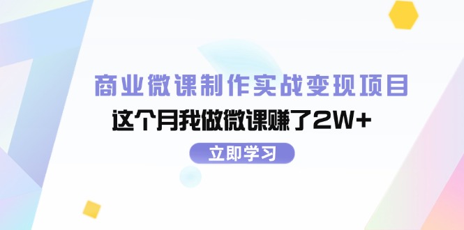 （11959期）商业微课制作实战变现项目，这个月我做微课赚了2W+-追梦聊项目