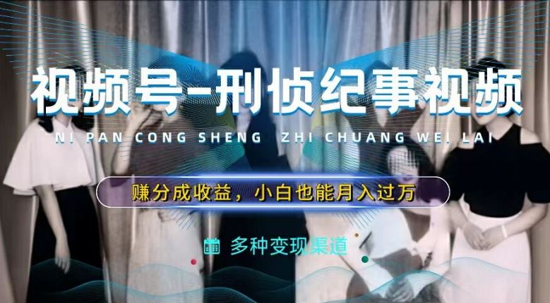 利用刑侦纪实视频，赚视频号分成计划收益，操作简单，新手小白轻松月入过万【揭秘】-追梦聊项目