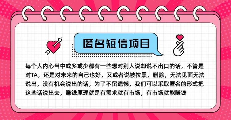 冷门小众赚钱项目，匿名短信，玩转信息差，月入五位数【揭秘】-追梦聊项目