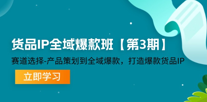 货品IP全域爆款班【第3期】赛道选择、产品策划到全域爆款，打造爆款货品IP-追梦聊项目