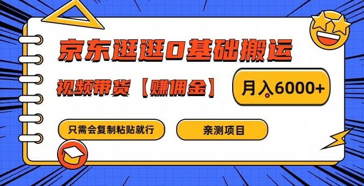 京东逛逛0基础搬运、视频带货【赚佣金】月入6000+-追梦聊项目