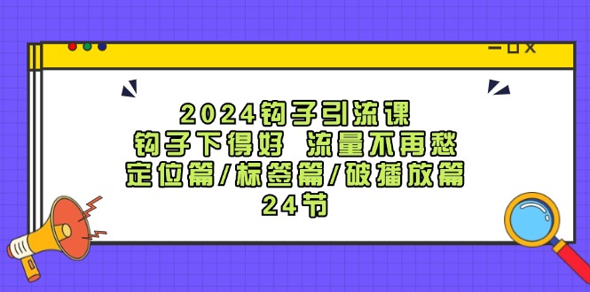 2024钩子引流课：钩子下得好流量不再愁，定位篇/标签篇/破播放篇/24节-追梦聊项目