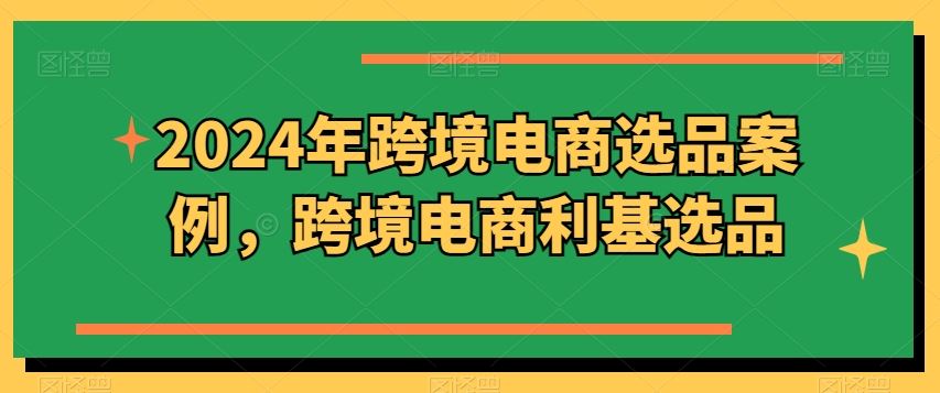 2024年跨境电商选品案例，跨境电商利基选品（更新）-追梦聊项目