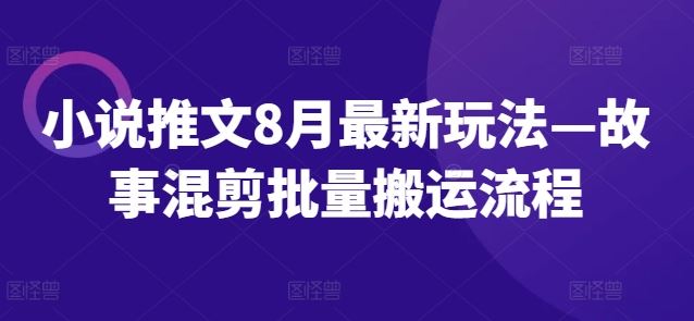 小说推文8月最新玩法—故事混剪批量搬运流程-追梦聊项目