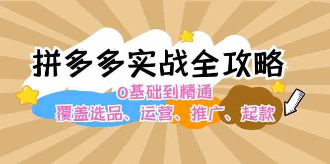 拼多多实战全攻略：0基础到精通，覆盖选品、运营、推广、起款-追梦聊项目