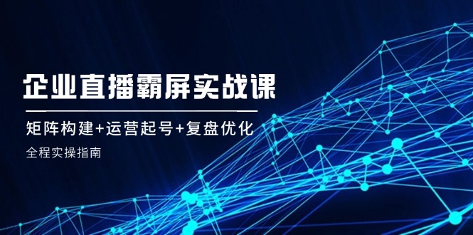 企业直播霸屏实战课：矩阵构建+运营起号+复盘优化，全程实操指南-追梦聊项目