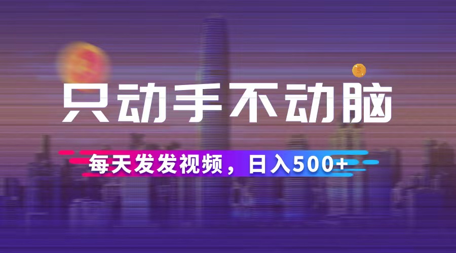 （12433期）只动手不动脑，每天发发视频，日入500+-追梦聊项目