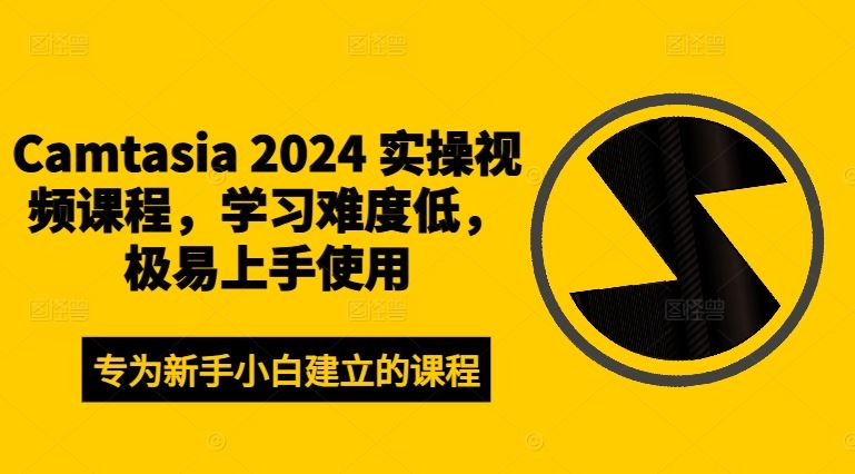 Camtasia 2024 实操视频课程，学习难度低，极易上手使用-追梦聊项目