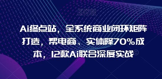 Ai终点站，全系统商业闭环矩阵打造，帮电商、实体降70%成本，12款Ai联合深度实战【0906更新】-追梦聊项目
