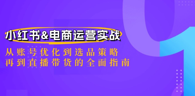 小红书&电商运营实战：从账号优化到选品策略，再到直播带货的全面指南-追梦聊项目