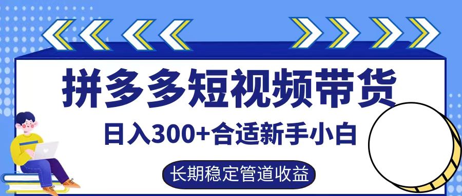 拼多多短视频带货日入300+，实操账户展示看就能学会-追梦聊项目