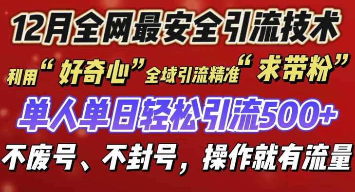 12 月份全网最安全引流创业粉技术来袭，不封号不废号，有操作就有流量【揭秘】-追梦聊项目