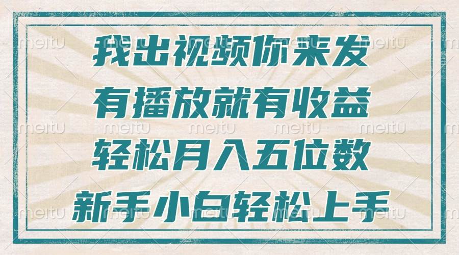 （13667期）不剪辑不直播不露脸，有播放就有收益，轻松月入五位数，新手小白轻松上手-追梦聊项目
