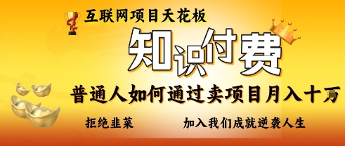 互联网项目天花板，知付付费项目，普通人如何通过卖项目月入十个，拒绝韭菜【揭秘】-追梦聊项目