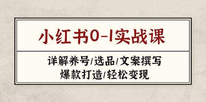 小红书0-1实战课(2023-2025)，详解养号/选品/文案撰写/爆款打造/轻松变现-追梦聊项目
