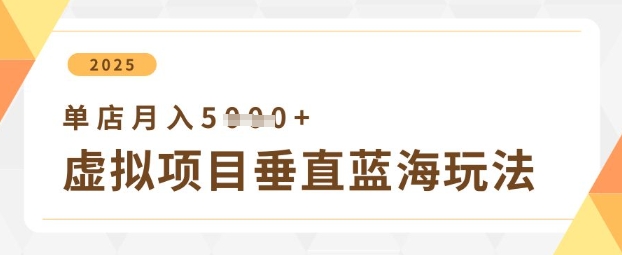 虚拟项目垂直玩法，实现单店月入5k+-追梦聊项目