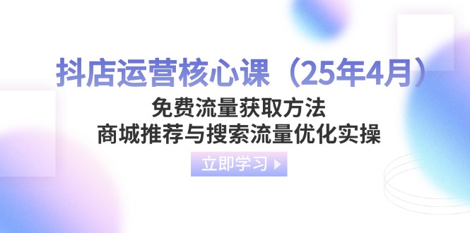 抖店运营核心课(25年4月-追梦聊项目