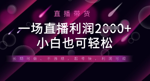 半无人直播带货，一场利润数张，适合所有平台玩法，小白也可轻松-追梦聊项目