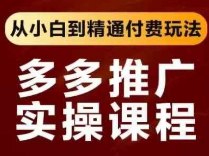 拼多多推广实操课程，从小白到精通付费玩法-追梦聊项目