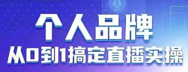 个人品牌：从0到1搞定直播实操，用直播为你的个人品牌赋能，六大实操板块，放大个人影响力-追梦聊项目