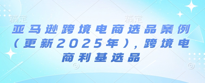 亚马逊跨境电商选品案例(更新2025年4月)，跨境电商利基选品-追梦聊项目
