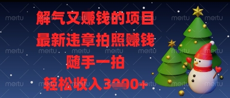 解气又挣钱的项目，最新违章拍照挣钱，随手一拍，轻松收入多张【揭秘】-追梦聊项目