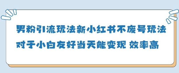 男粉引流玩法(新)，玩法友好做的好当天就能变现-追梦聊项目