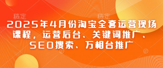 2025年4月份淘宝全套运营现场课程，运营后台、关键词推广、SEO搜索、万相台推广-追梦聊项目